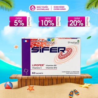Sắt Sifer Chính Hãng - Bột Sắt Sinh Học Dễ Hấp Thu Cho Bà Bầu & Mẹ Sau Sinh - Nhập Khẩu Pháp (Hộp 60 Gói)