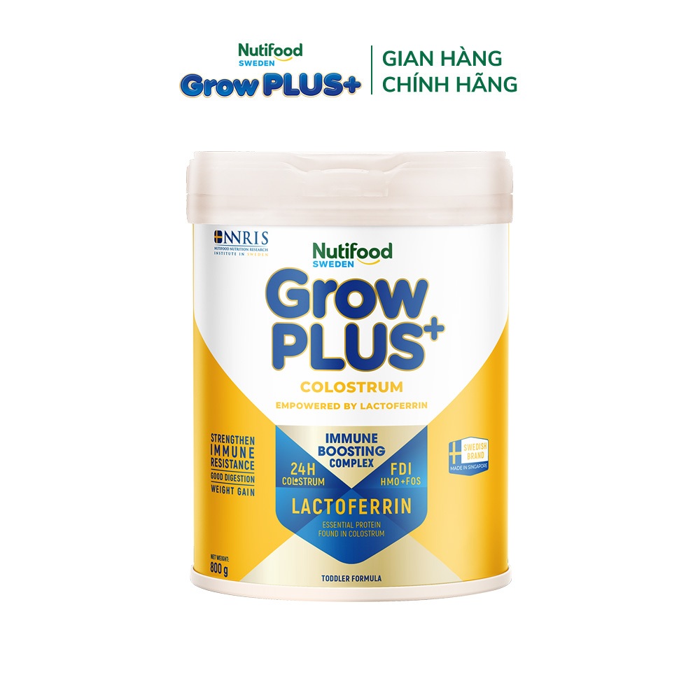 Sữa bột Nutifood Sweden GrowPLUS+ Colostrum Lactoferrin 0+ 800g
