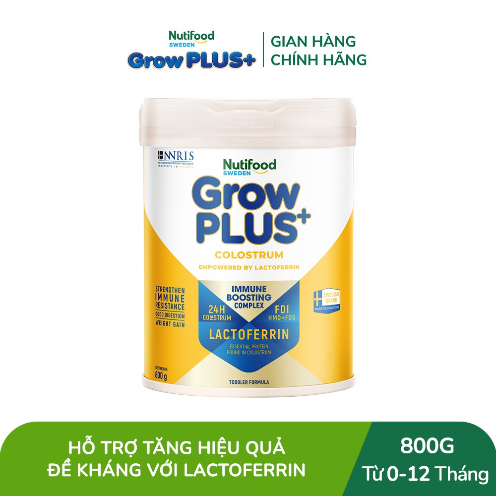 Sữa bột Nutifood Sweden GrowPLUS+ Colostrum Lactoferrin 0+ 800g