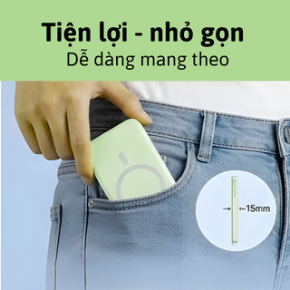 Sạc Dự Phòng Không Dây 10.000mAh - Sạc Từ Tính Siêu Hút 20W Có Chân Đỡ Tiện Lợi, Nhỏ Gọn Bỏ Túi