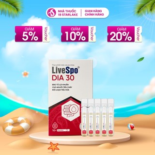 LiveSpo DIA 30 – Bào Tử Lợi Khuẩn Hỗ Trợ Giảm Tiêu Chảy Cấp, Rối Loạn Tiêu Hóa Cho Trẻ Em & Người Lớn