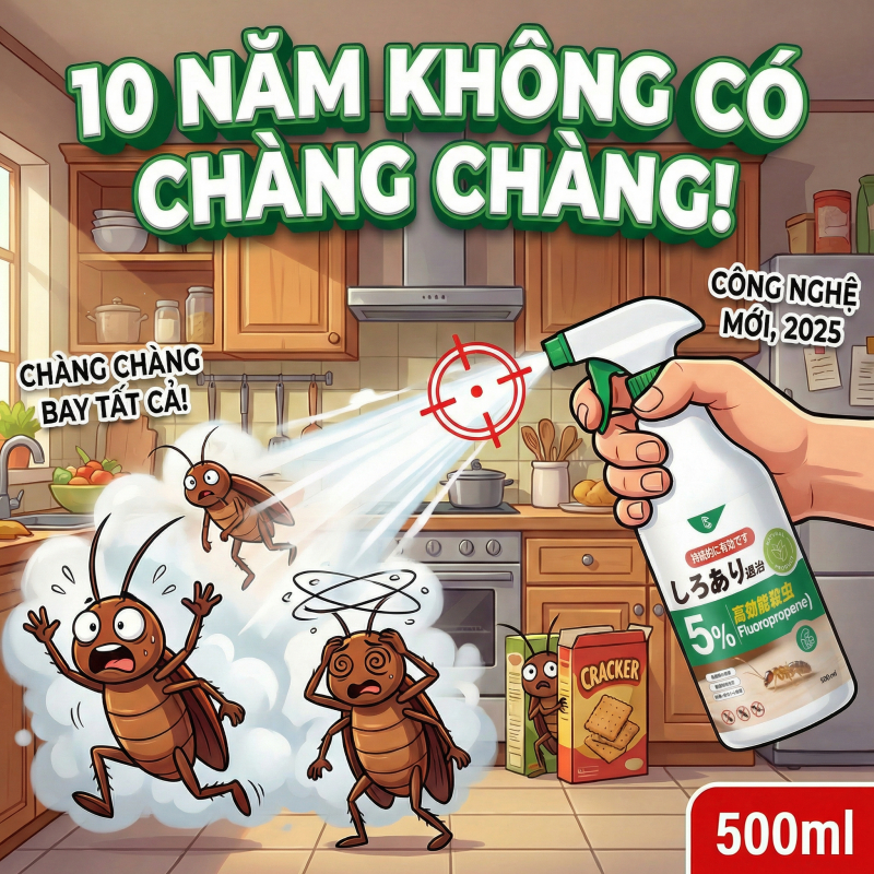 Thuốc xịt gián 500ml Nhật Bản – Gián chết ngay, hiệu quả cao, ngăn ngừa gián xuất hiện lại, sử dụng đơn giản