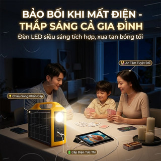 Trạm Sạc Dự Phòng Di Động 3B Tích Hợp Pin Mặt Trời, Trạm Sạc Dự Phòng Đa Năng 220V/USB Cắm Trại, Đèn LED Chống Cháy