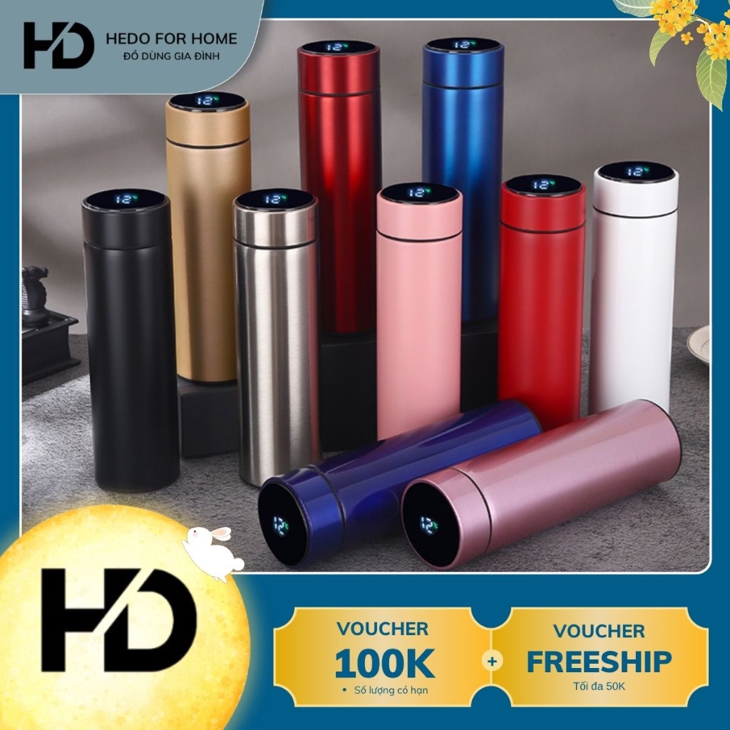 BÌNH INOX GIỮ NHIỆT hiển thị nhiệt độ 500ml, bình inox tem gấu, bình ...