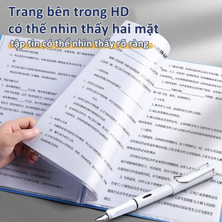 File Lá A4 Đựng Tài Liệu Nhiều Ngăn Bìa Kẹp Hồ Sơ Giấy Tờ Trong Suốt, Bền Đẹp, Tiện Lợi Văn Phòng