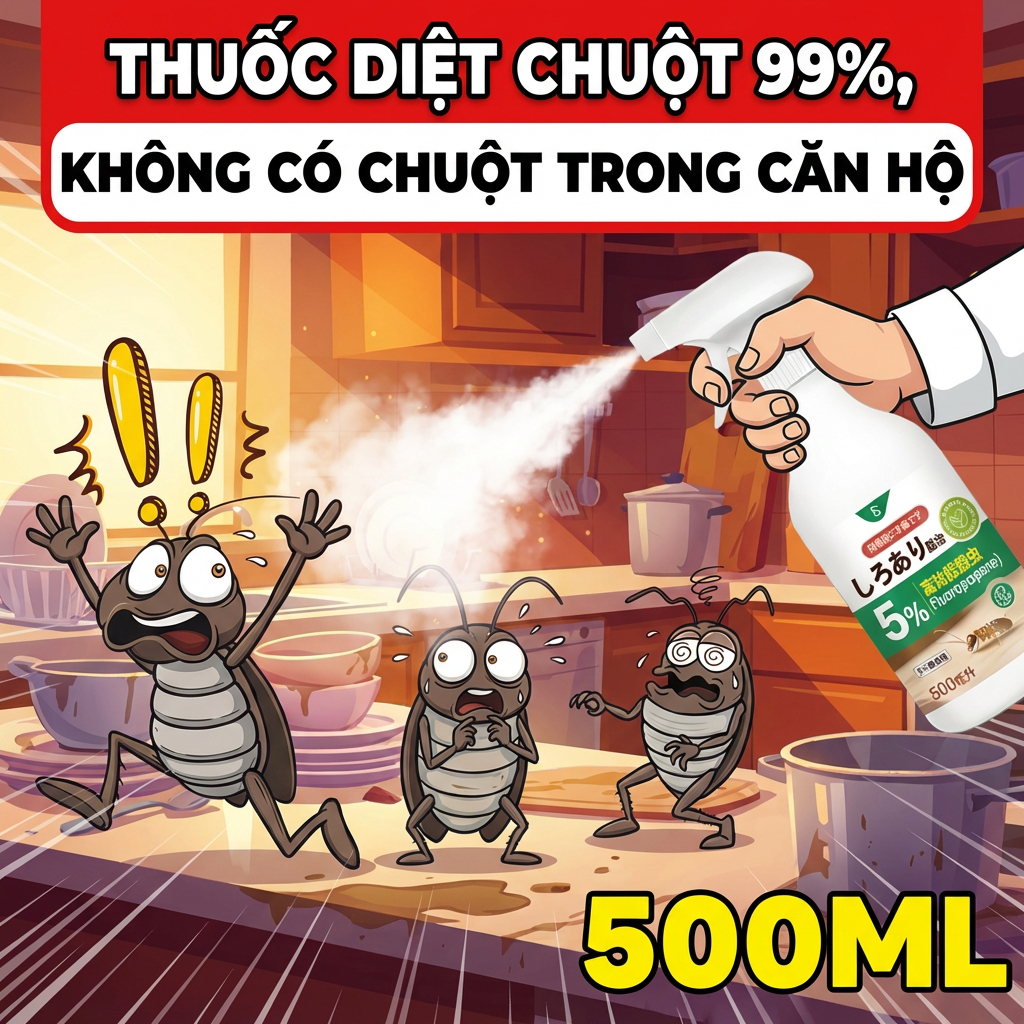 Thuốc xịt gián 500ml Nhật Bản – Gián chết ngay, hiệu quả cao, ngăn ngừa gián xuất hiện lại, sử dụng đơn giản
