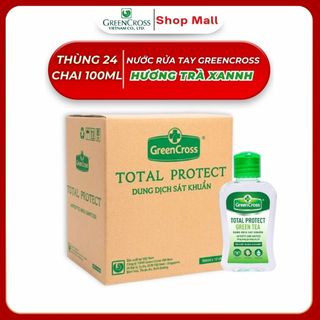 Thùng 24 Chai Nước Rửa Tay Khô Green Cross 100ml TOTAL PROTECT – Sạch Nhanh Diệt Khuẩn 99.9%