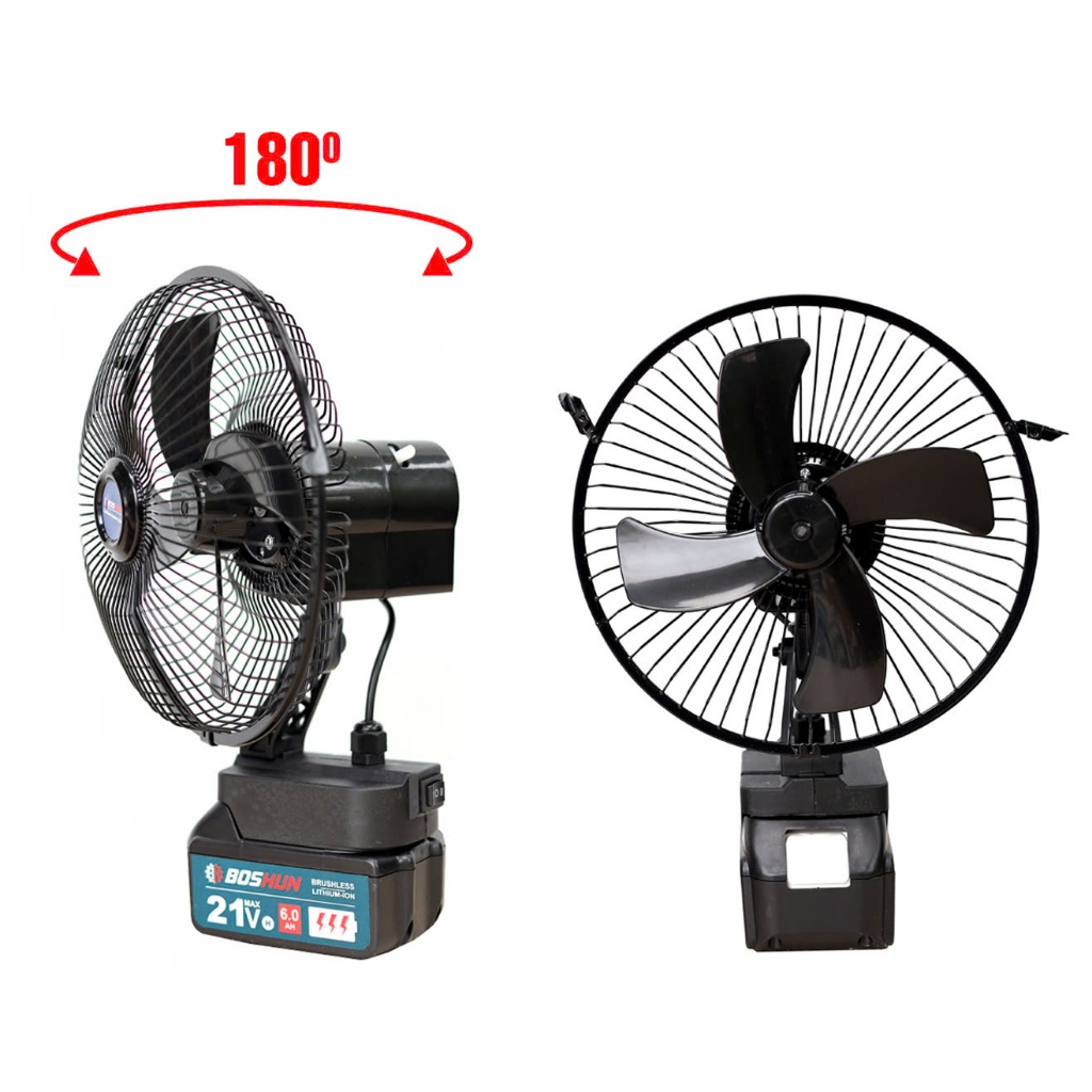 [Quạt Xoay] Quạt mini dùng pin chân phổ thông BOSHUN BS-Q08, Lồng quạt 8inch, 2 Tốc độ gió