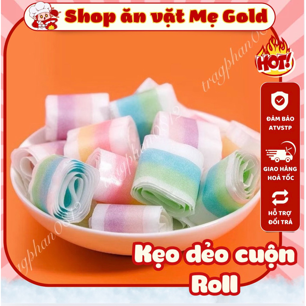 Combo kẹo dẻo cuộn Jelly Roll các vị, kẹo cuộn hương trái cây Doten (gói 11g)