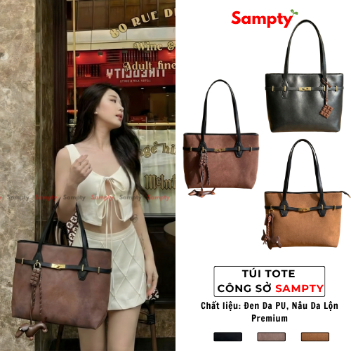 [TẶNG CHARM DOG] Túi Tote Đeo Vai Sampty Công Sở Phù Hợp Đi Làm, Đi Học, Đi Chơi