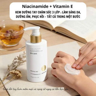 Kem dưỡng da tay hương nước hoa mềm mịn trắng sáng, dưỡng ẩm sâu Niacinamide 5% Vitamin E BEILINGMEI 200g