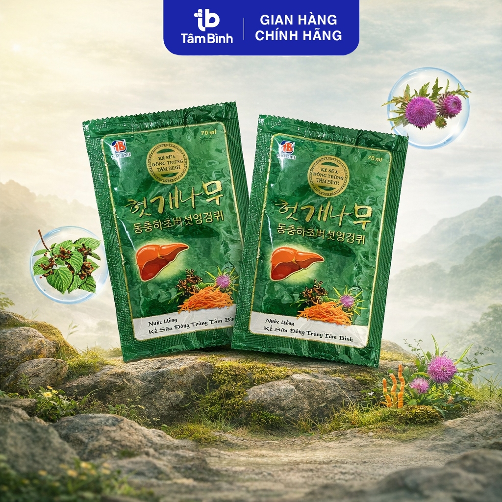 [Tặng trải nghiệm] 2 gói nước uống Kế sữa Đông trùng Tâm Bình - Dùng trước và sau khi uống rượu, bia