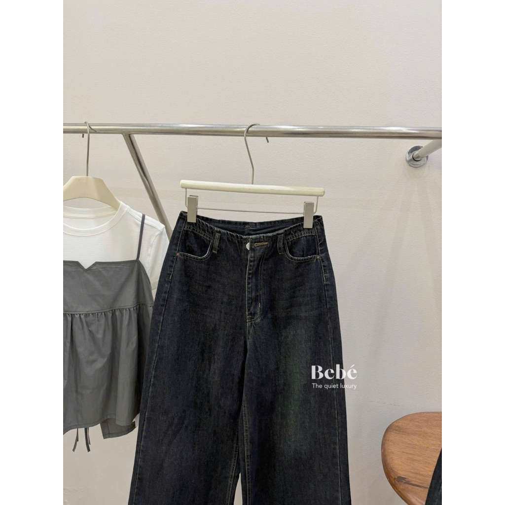 Quần suông denim tone đậm