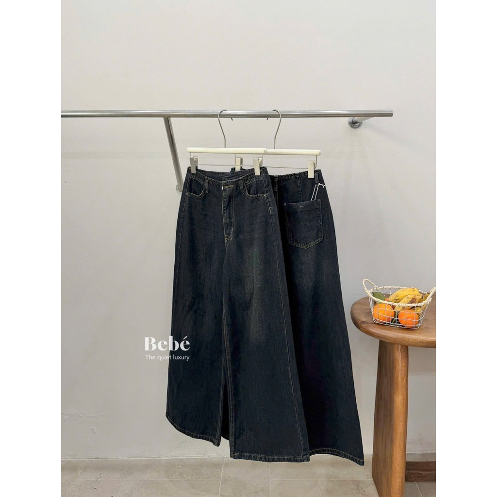 Quần suông denim tone đậm