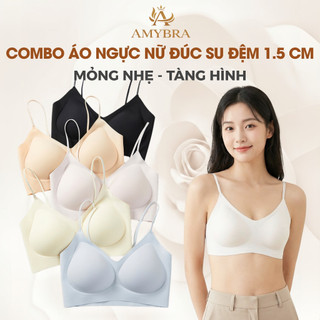 [Combo Tiết Kiệm] Combo 3 Áo Ngực Nữ Tàng Hình - Set 3 Áo Lót Không Gọng Đúc Su Thoáng Khí AMYBA A01