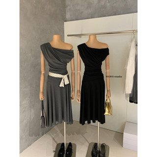 𝐏𝐡𝐢𝐞𝐧 𝐖𝐆𝐖𝐄 | (Sẵn) w8787 Set Thun Co Dãn Áo Trễ Vai Chân Váy Dáng Lửng