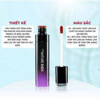 Son thuần chay Son Tint The Nature Book Soft Velvet Tint Hàn Quốc thỏi 7ml Nhập Khẩu Chính Hãng