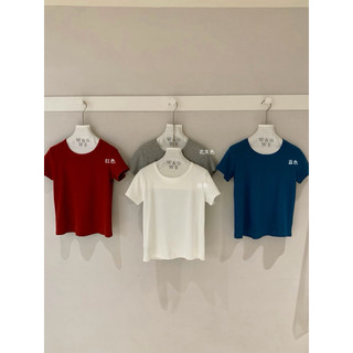 𝐏𝐡𝐢𝐞𝐧 𝐖𝐆𝐖𝐄 | (Sẵn) w9327 Áo Thun Trơn Cổ Tròn Mùa Hè Cộc Tay 4 Màu