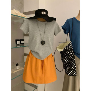 𝐏𝐡𝐢𝐞𝐧 𝐖𝐆𝐖𝐄 | (Sẵn) w9327 Áo Thun Trơn Cổ Tròn Mùa Hè Cộc Tay 4 Màu