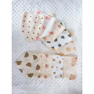 Combo 5-10 chiếc Yếm Tam Giác Xô Muslin Hàn 4 lớp cao cấp siêu đẹp cho bé