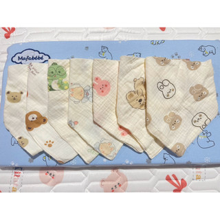 Combo 5-10 chiếc Yếm Tam Giác Xô Muslin Hàn 4 lớp cao cấp siêu đẹp cho bé