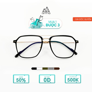 Gọng kính mắt thời trang ANNA nam nữ dáng vuông chất liệu kim loại cao cấp AN228106