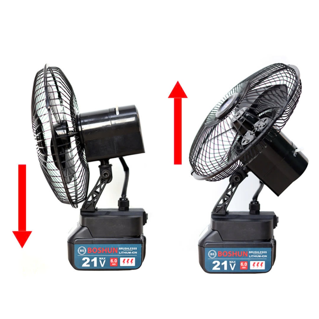 [Quạt Xoay] Quạt mini dùng pin chân phổ thông BOSHUN BS-Q08, Lồng quạt 8inch, 2 Tốc độ gió