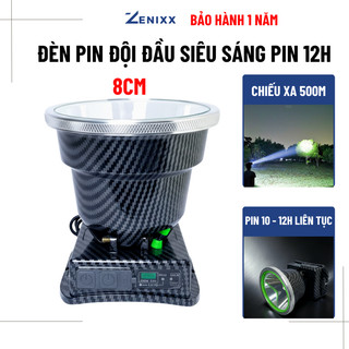 BẢO HÀNH 12 THÁNG - Đèn pin đội đầu siêu sáng, pin trâu 10 - 15 tiếng chiếu sáng xa 500m chống nước đi soi đi mưa