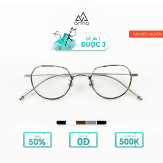 Gọng kính mắt thời trang ANNA nam nữ dáng vuông chất liệu kim loại cao cấp AN228128