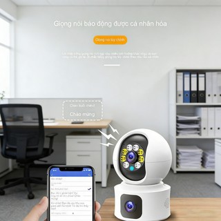 camera 360 độ Hai Mắt Wifi - Nhìn Đêm Màu, AI Tracking,  Nói Chuyện Từ Xa, Giám Sát Nhà & Văn Phòng