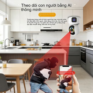 camera 360 độ Hai Mắt Wifi - Nhìn Đêm Màu, AI Tracking,  Nói Chuyện Từ Xa, Giám Sát Nhà & Văn Phòng