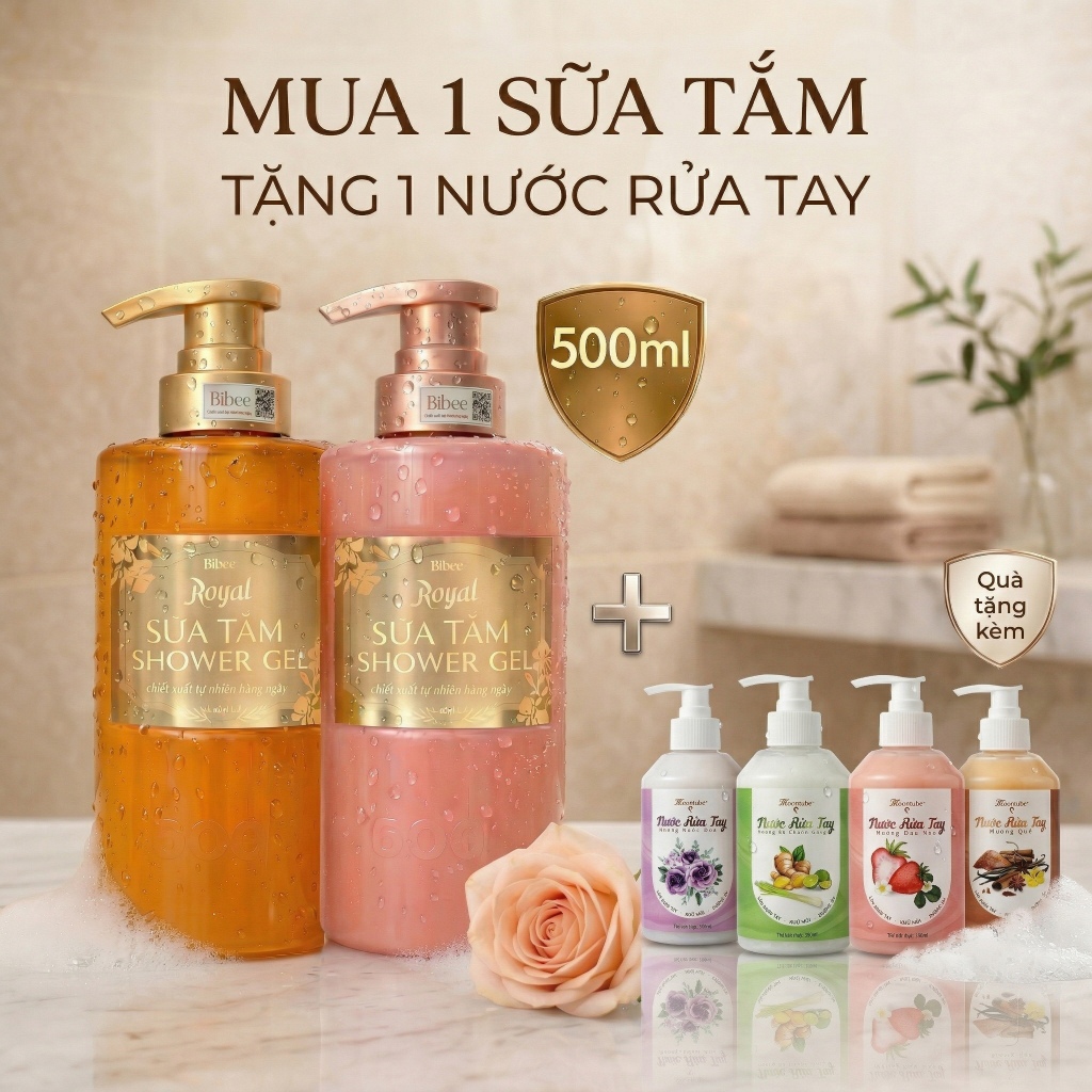 Sữa Tắm Royal Bibee 500ml Sữa Tắm Hương Thơm Ngọt Ngào, Làm Sạch, Chăm Sóc Da Hằng Ngày