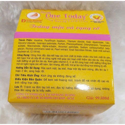 ONE TODAY - KEM DƯỠNG TRẮNG NGỪA TÀN NHANG - ĐỒI MỒI - 8G