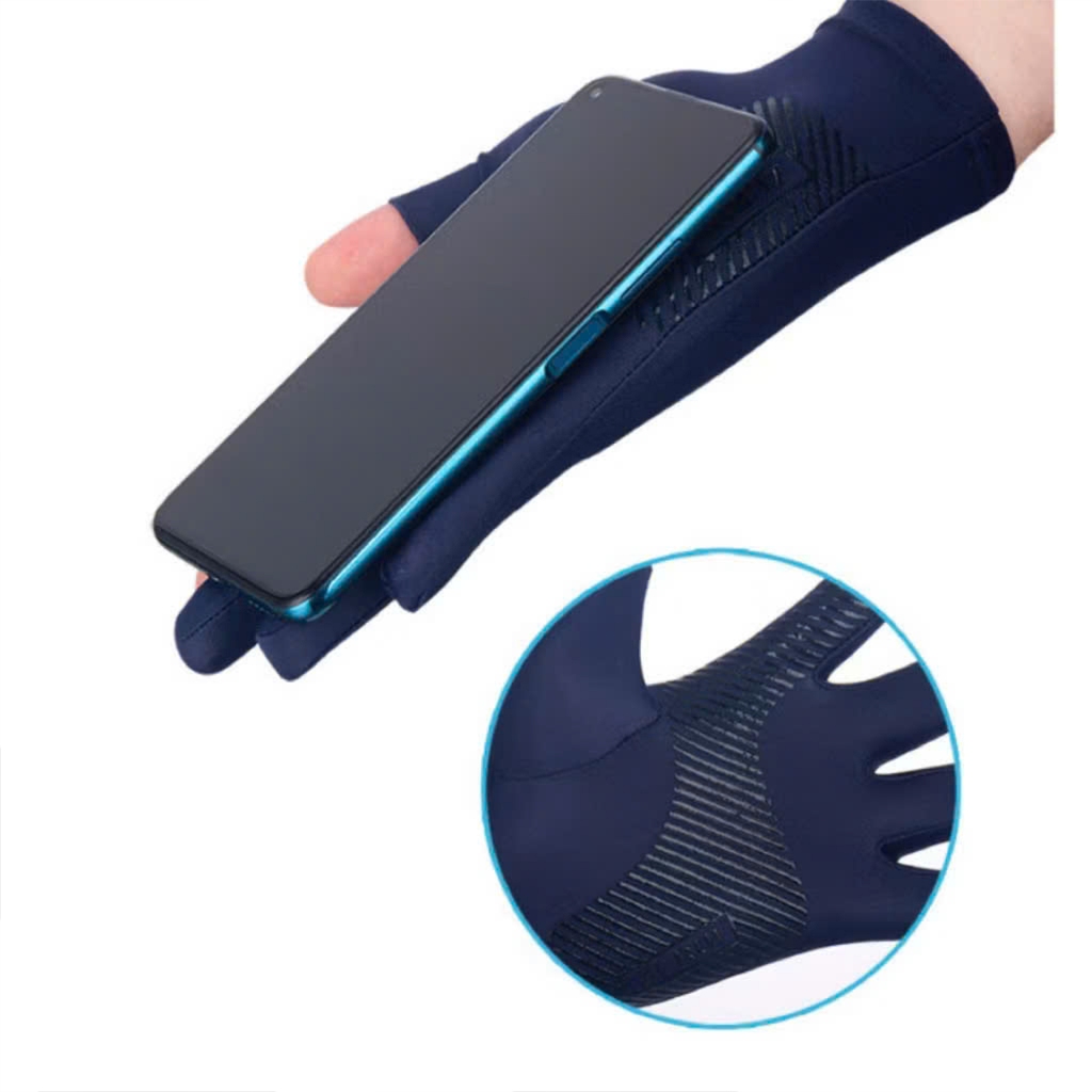 Găng tay chống nắng UPF50+ và tia UV bằng lụa lạnh thoáng khí chống trượt cho Nam và Nữ