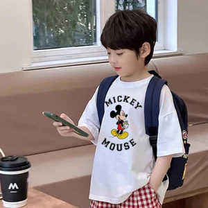 Áo thun, áo phông bé trai bé gái họa tiết hoạt hình đáng yêu chất liệu cotton mềm mát cổ tròn dễ mặc 10kg -30kg