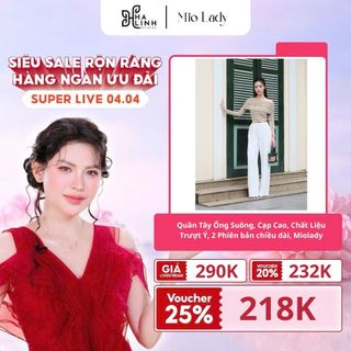 [Võ Hà Linh x MIO LADY] Quần Tây Ống Suông, Cạp Cao, Chất Liệu Trượt Ý, 2 Phiên bản chiều dài, Miolady