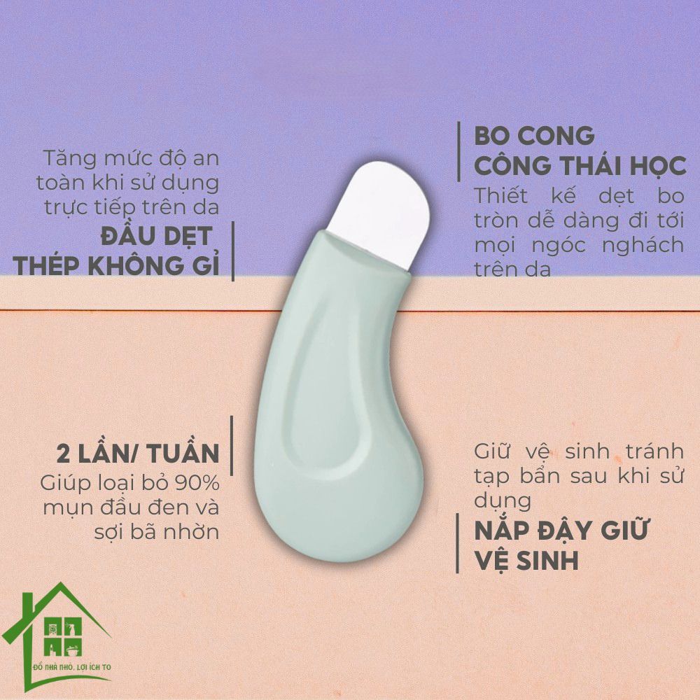 Cây đẩy mụn đầu đen silicon chuyên dụng dùng để loại bỏ mụn đầu đen, tế bào chết