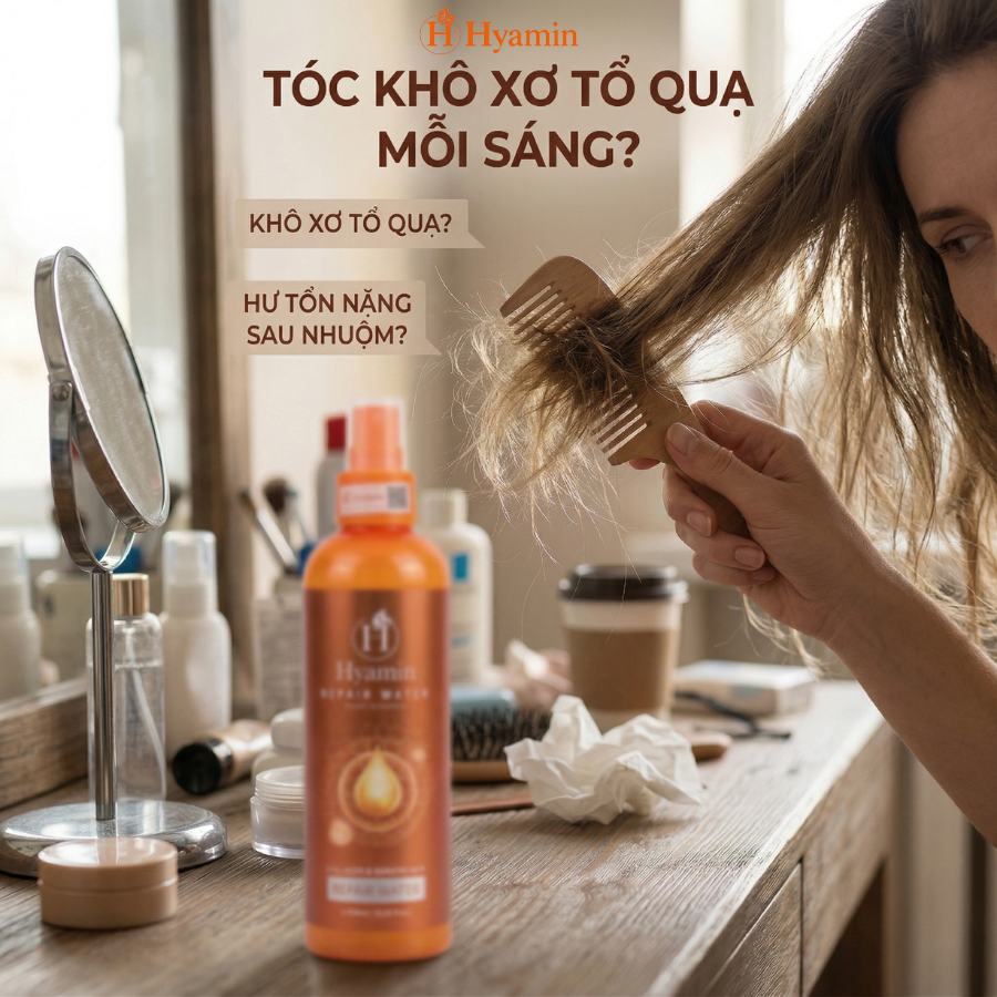 Xịt Đạm Dưỡng Tóc Hyamin Collagen 300ml, Phục Hồi Hư Tổn, Hạn Chế Gãy Tóc, Xơ Rối
