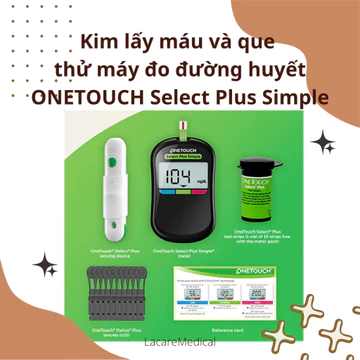 [CHÍNH HÃNG] Kim lấy máu và que thử máy đo đường huyết ONETOUCH Select Plus Simple