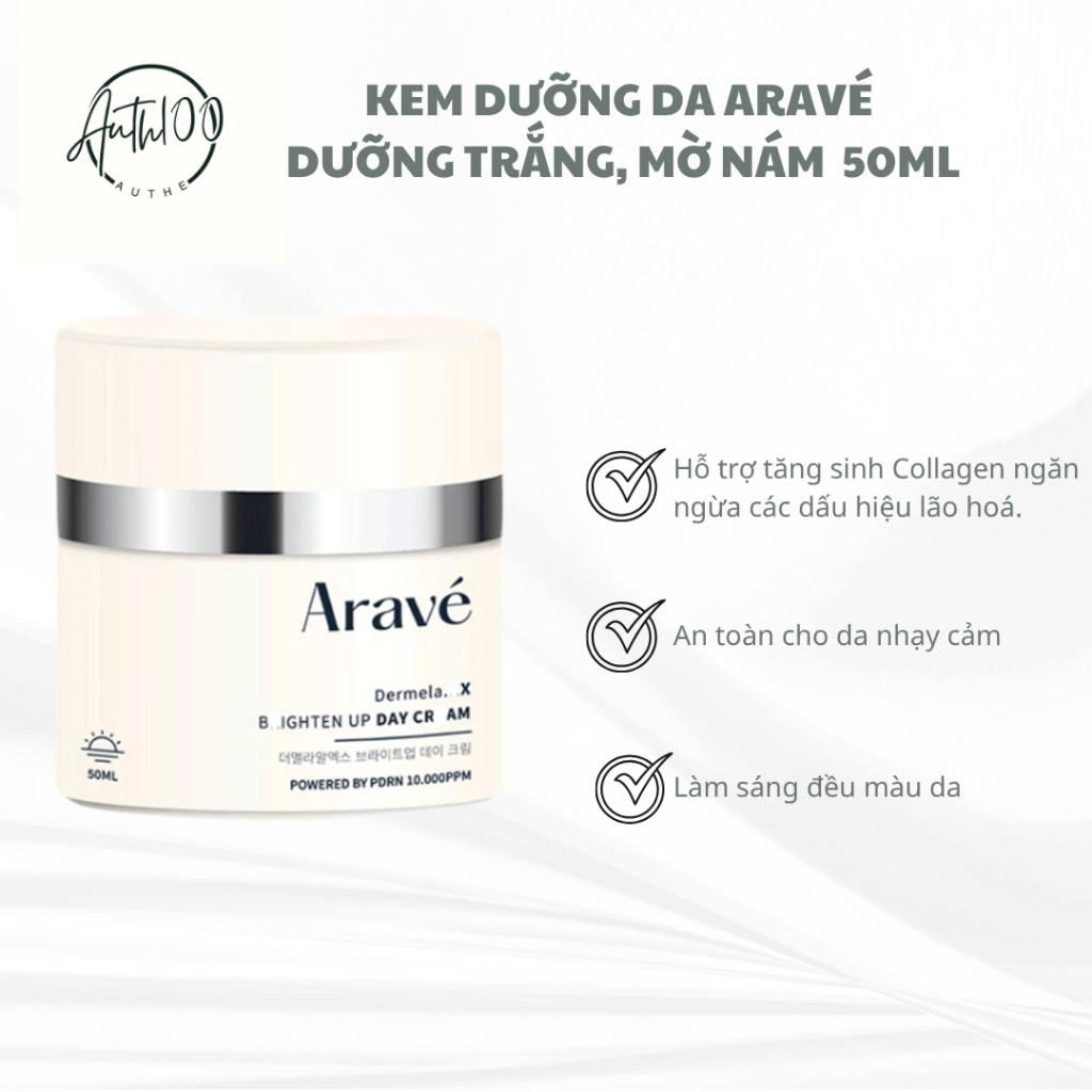 KEM DƯỠNG DA NGÀY ĐÊM  ARAVÉ  DƯỠNG TRẮNG, MỜ NÁM  50ML