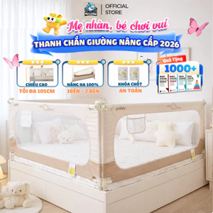 Thanh Chắn Giường Pakey Cao Cấp New 2026, Chắn Giường Cải Tiến Khóa Kép, Khung Thép Dày Dặn, Nâng Hạ 1 Tay Dễ Dàng