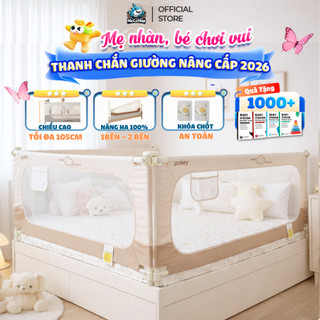 Thanh Chắn Giường Pakey Cao Cấp New 2026, Chắn Giường Cải Tiến Khóa Kép, Khung Thép Dày Dặn, Nâng Hạ 1 Tay Dễ Dàng