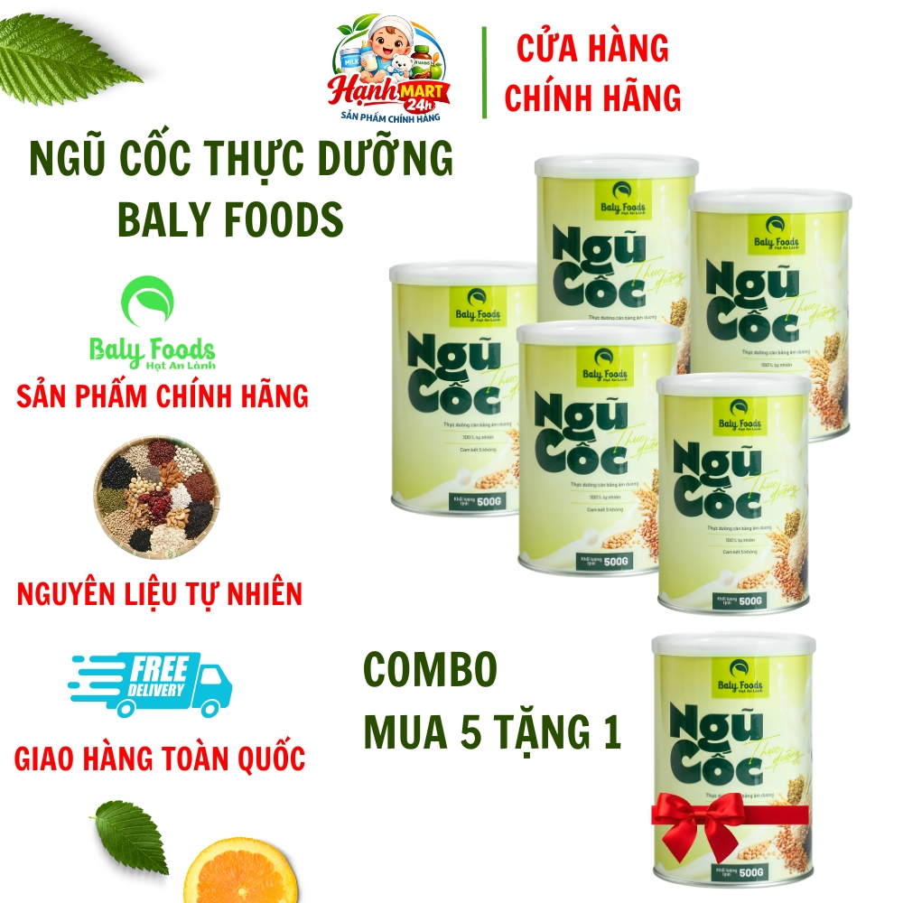 [Combo Mua 5 Tặng 1] Sữa Hạt Ngũ Cốc Thực Dưỡng BalyFoods 500G Tốt Cho Hệ Tiêu Hóa