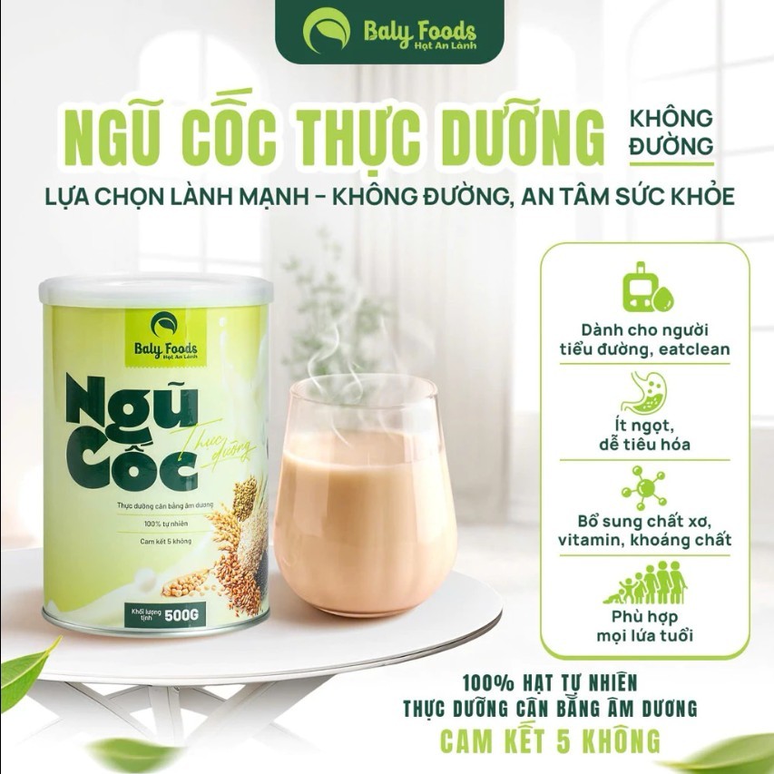 [Combo Mua 5 Tặng 1] Sữa Hạt Ngũ Cốc Thực Dưỡng BalyFoods 500G Tốt Cho Hệ Tiêu Hóa