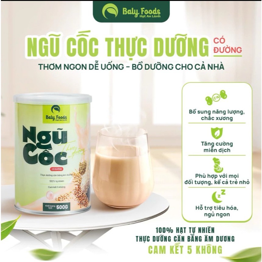 [Combo Mua 5 Tặng 1] Sữa Hạt Ngũ Cốc Thực Dưỡng BalyFoods 500G Tốt Cho Hệ Tiêu Hóa