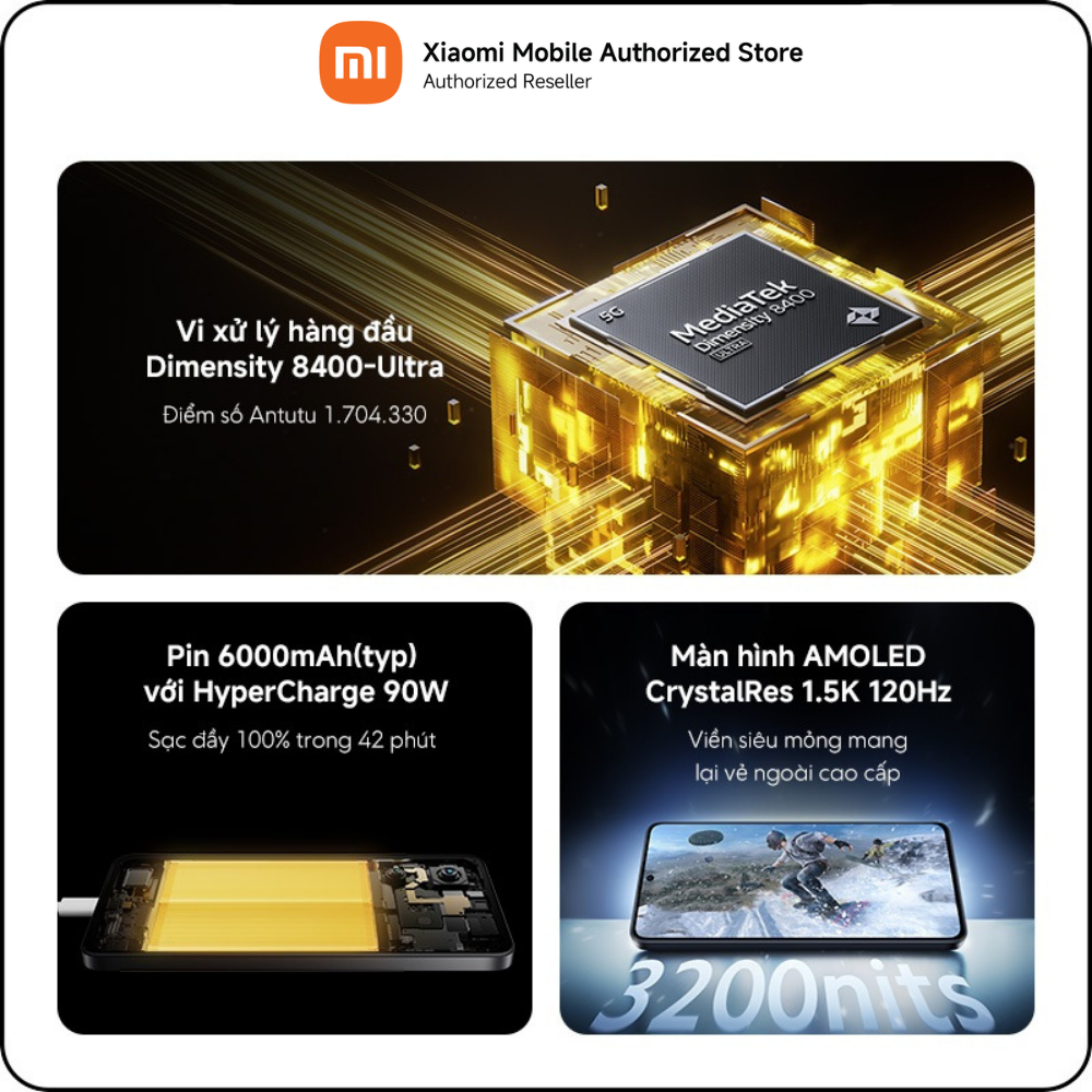 Điện thoại POCO X7 Pro 5G (12+256GB) | Màn 6.67" 120Hz AMOLED | 8400-Ultra | Camera 50MP | 6000mAh | BigBuy360 - bigbuy360.vn