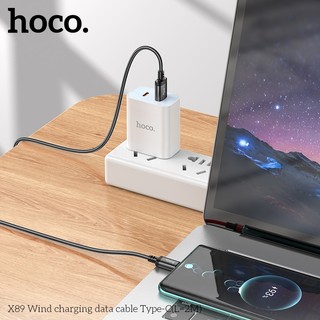 Cáp sạc dây dù siêu bền Hoco X89 cổng TypeC, dài 2M (Đen) - Phụ Kiện Nhất Tín