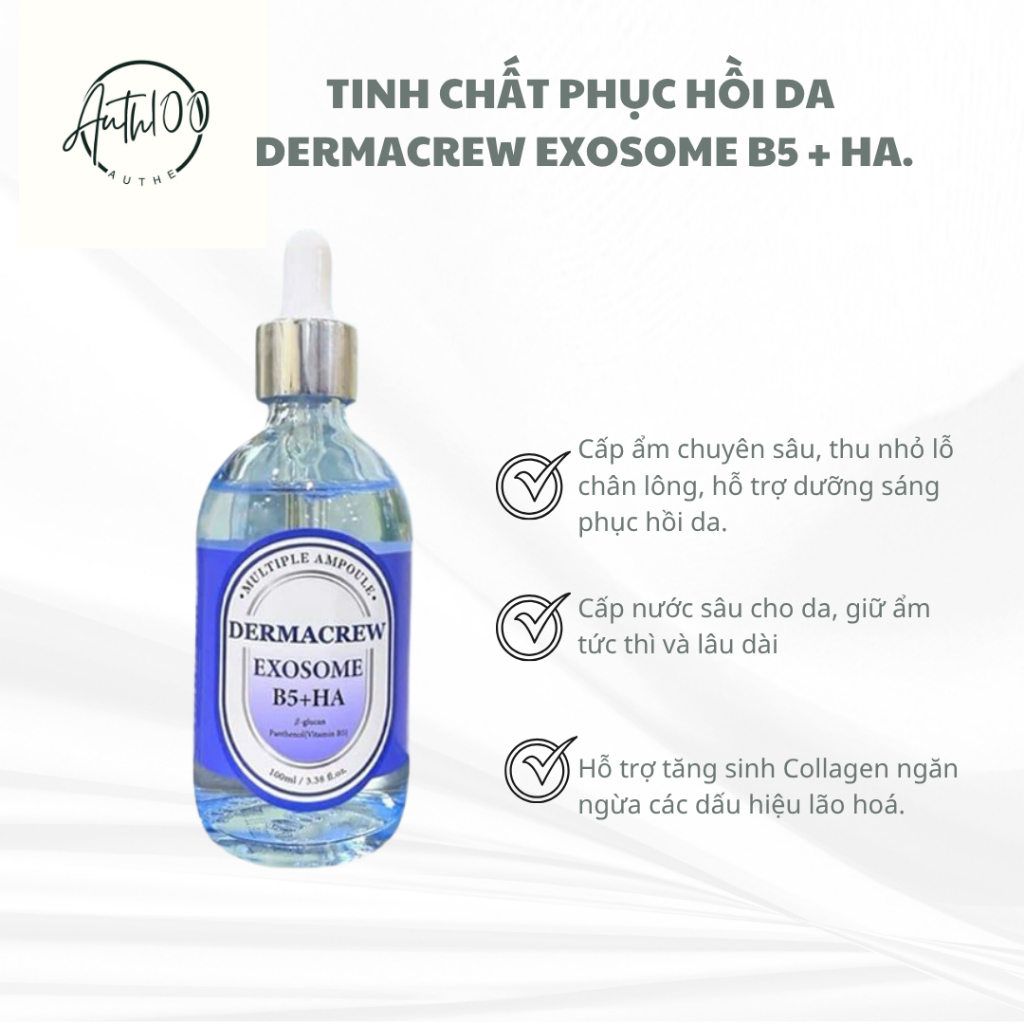 TINH CHẤT PHỤC HỒI DA DERMACREW EXOSOME B5 + HA.