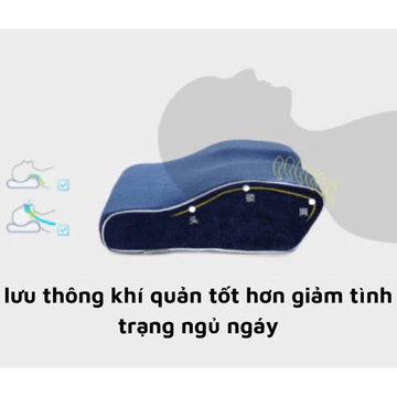 Gối chống đau cổ vai gáy, gối chống ngáy ngủ, gối cao su non tự nhiên, hỗ trợ ngủ nhanh, ngủ ngon