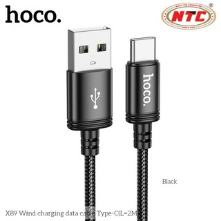 Cáp sạc dây dù siêu bền Hoco X89 cổng TypeC, dài 2M (Đen) - Phụ Kiện Nhất Tín